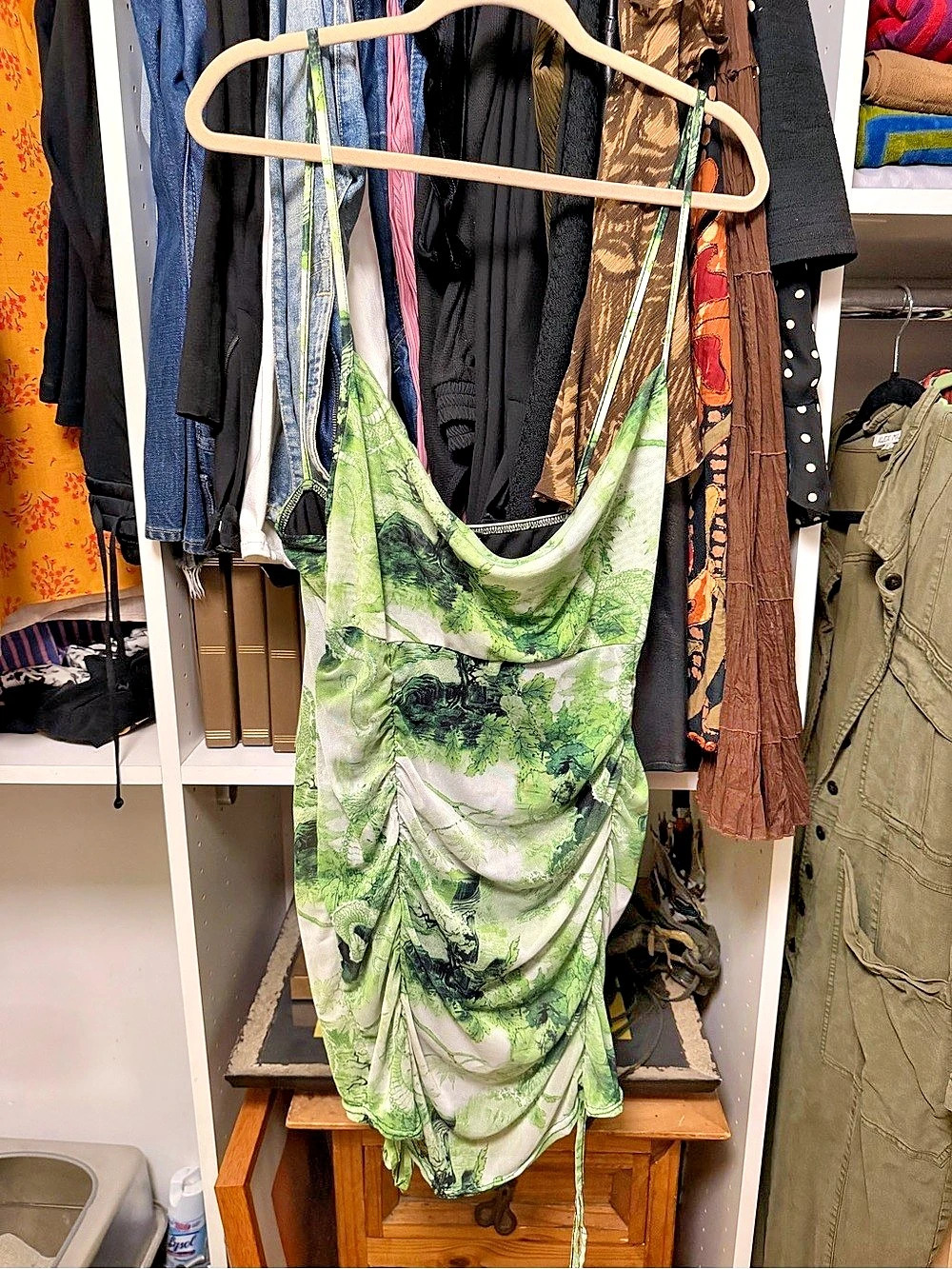 Green Floral Mini Dress